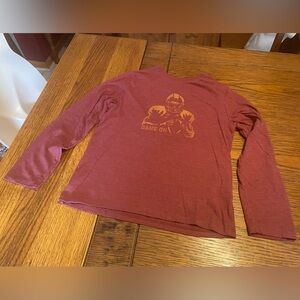 Cat & Jack Maroon Long Sleeve Tee with White Logo